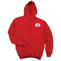 Kemp Usa Hooded Pullover Sweatshirt, Red w/ GUARD Logo In White - Small 18-007-RED-SML